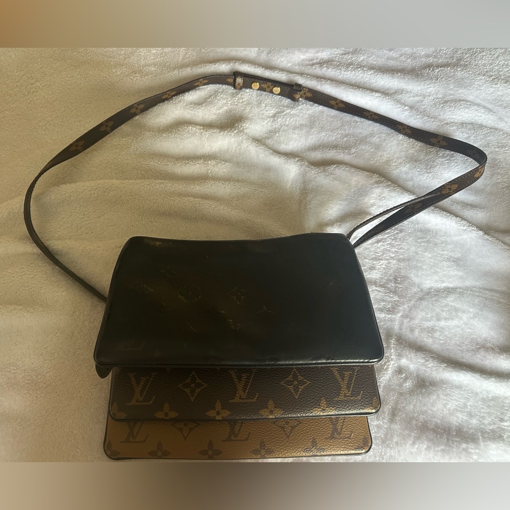 Louis Vuitton Black and Brown Crossbody Bag